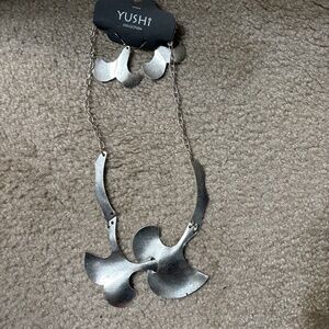 Yushi necklace and earrings